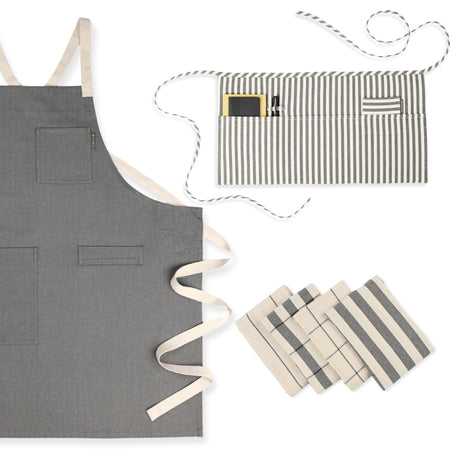 The Home Maker Set - Crossback and waist aprons, and kitchen towels-0