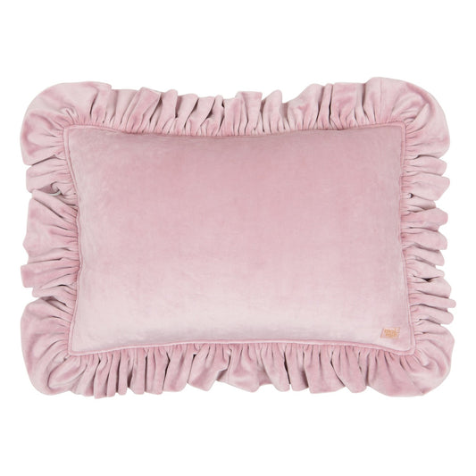 Pillow with Frill “Light Pink” Soft Velvet | Kids Room & Nursery Decor