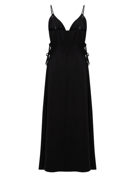 Sofia Ties Maxi Dress - Black - Sumiye Co
