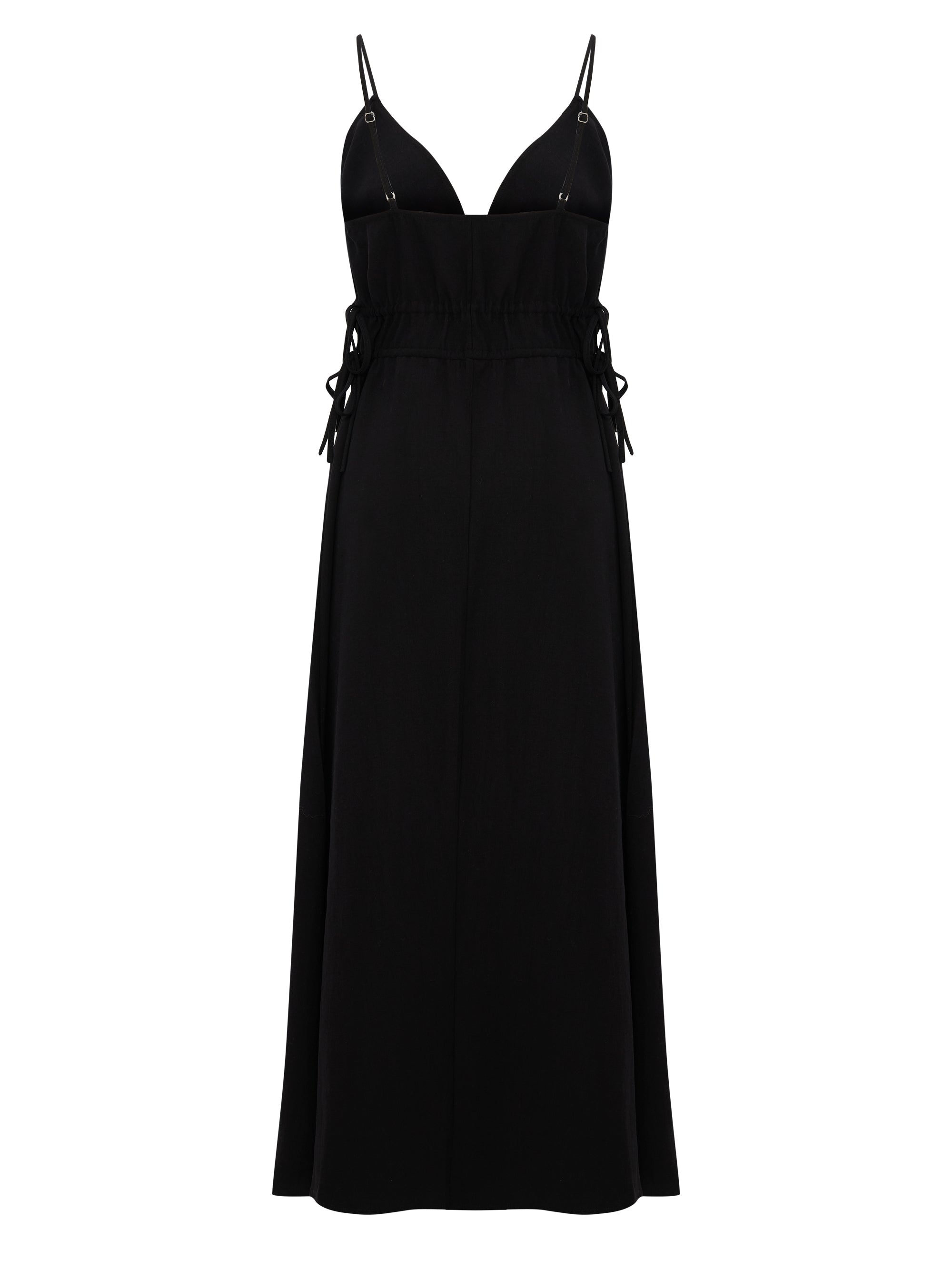 Sofia Ties Maxi Dress - Black - Sumiye Co