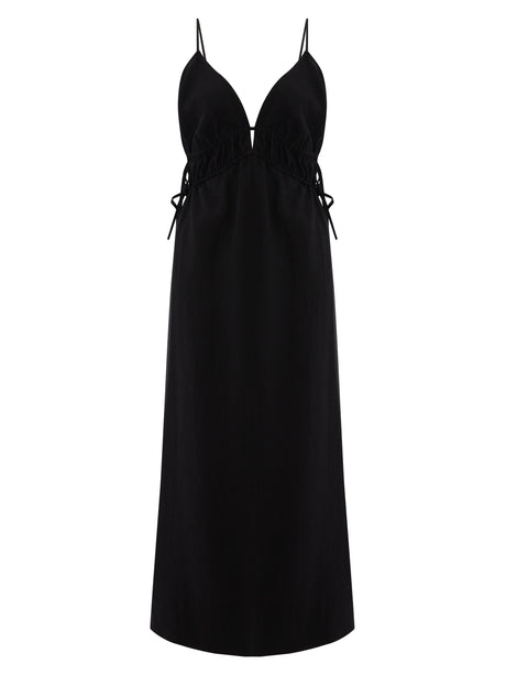 Sofia Ties Maxi Dress - Black - Sumiye Co