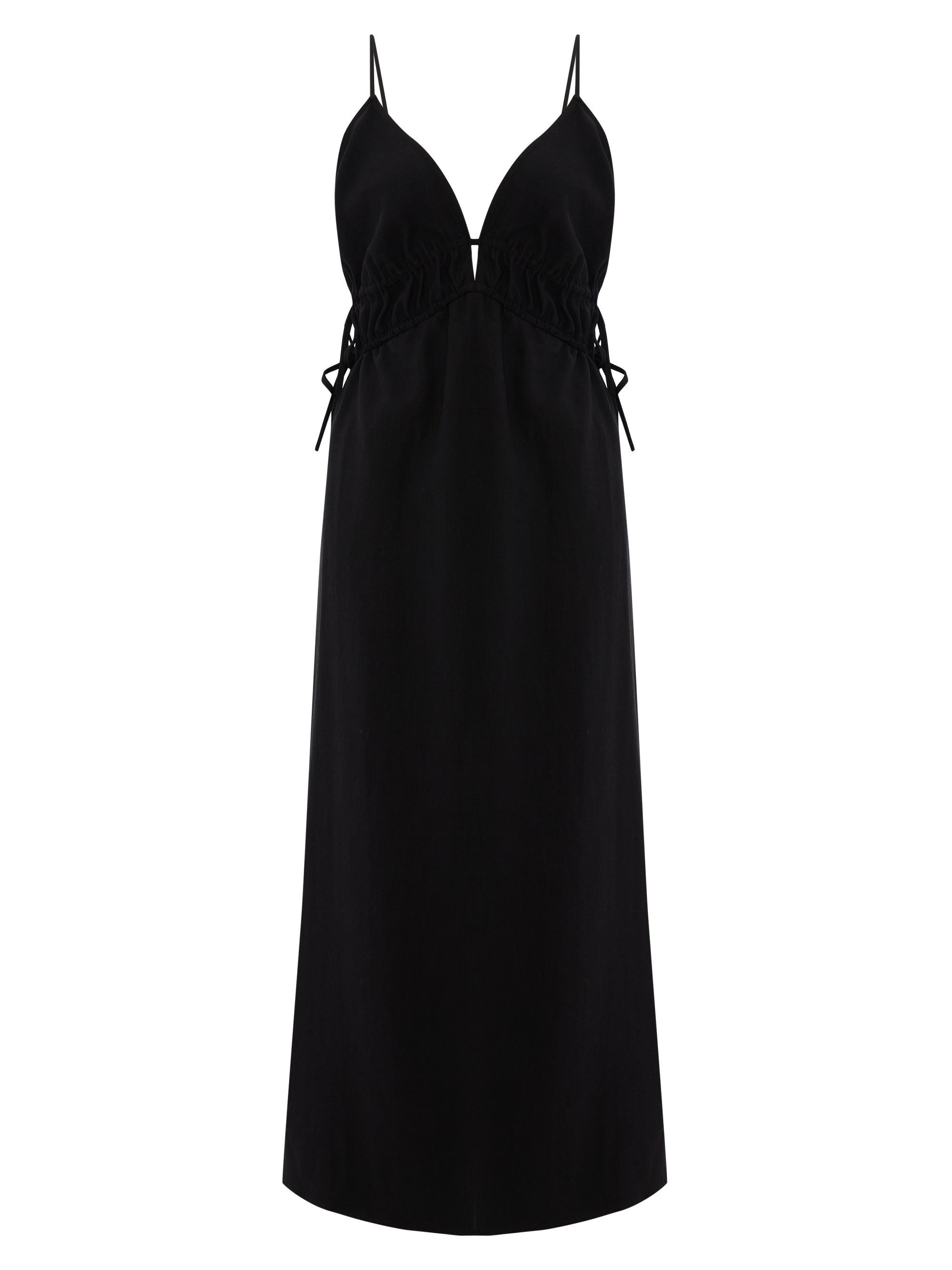 Sofia Ties Maxi Dress - Black - Sumiye Co