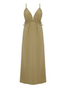 Sofia Ties Maxi Dress - Khaki Green - Sumiye Co