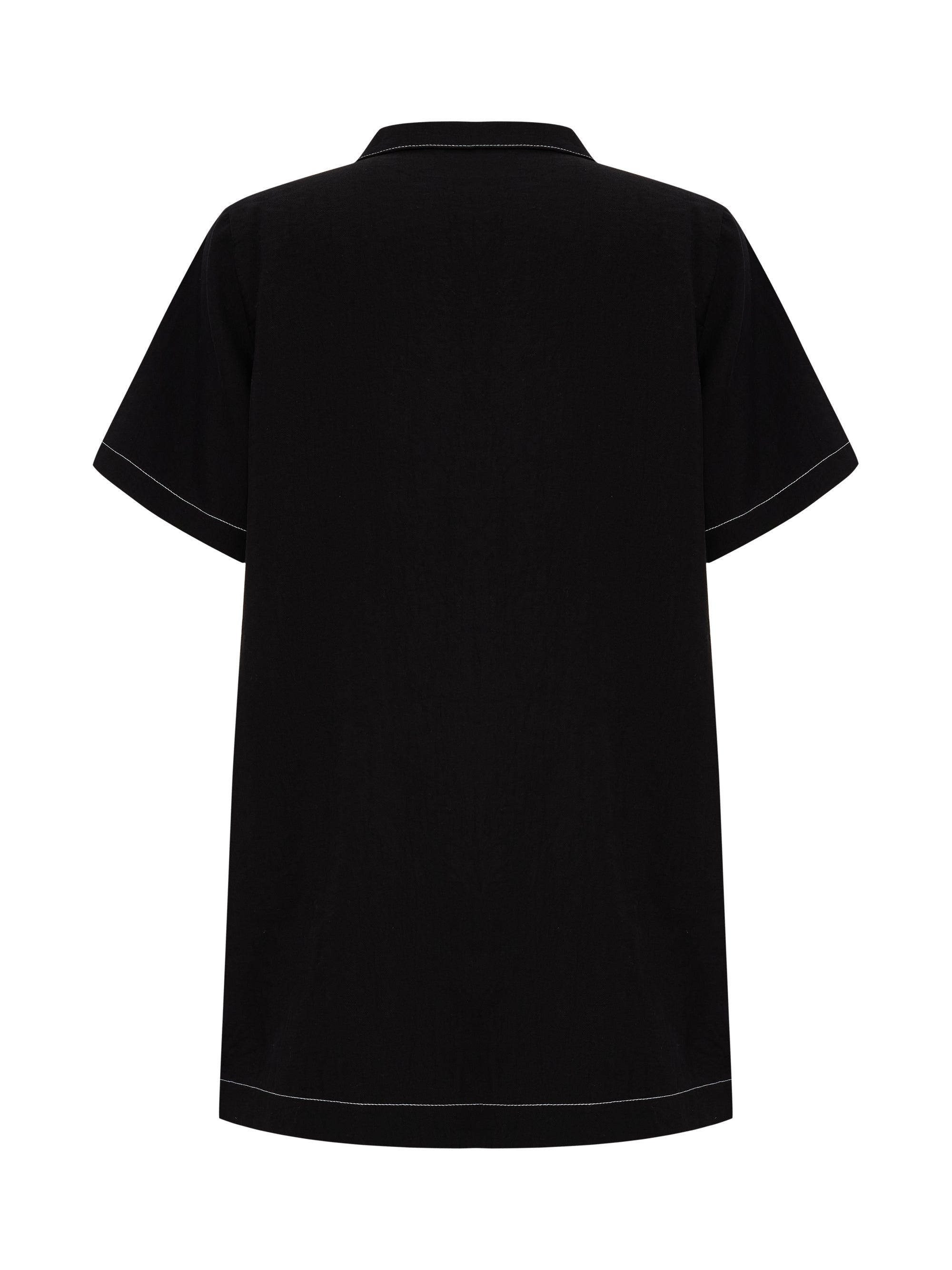 Mae Popover Mini Dress - Black - Sumiye Co