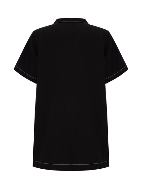 Mae Popover Mini Dress - Black - Sumiye Co