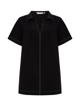 Mae Popover Mini Dress - Black