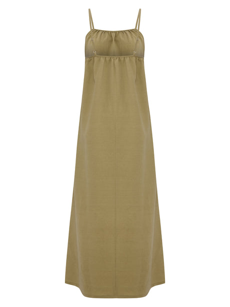 Bliss Flow Maxi Dress - Khaki Green - Sumiye Co