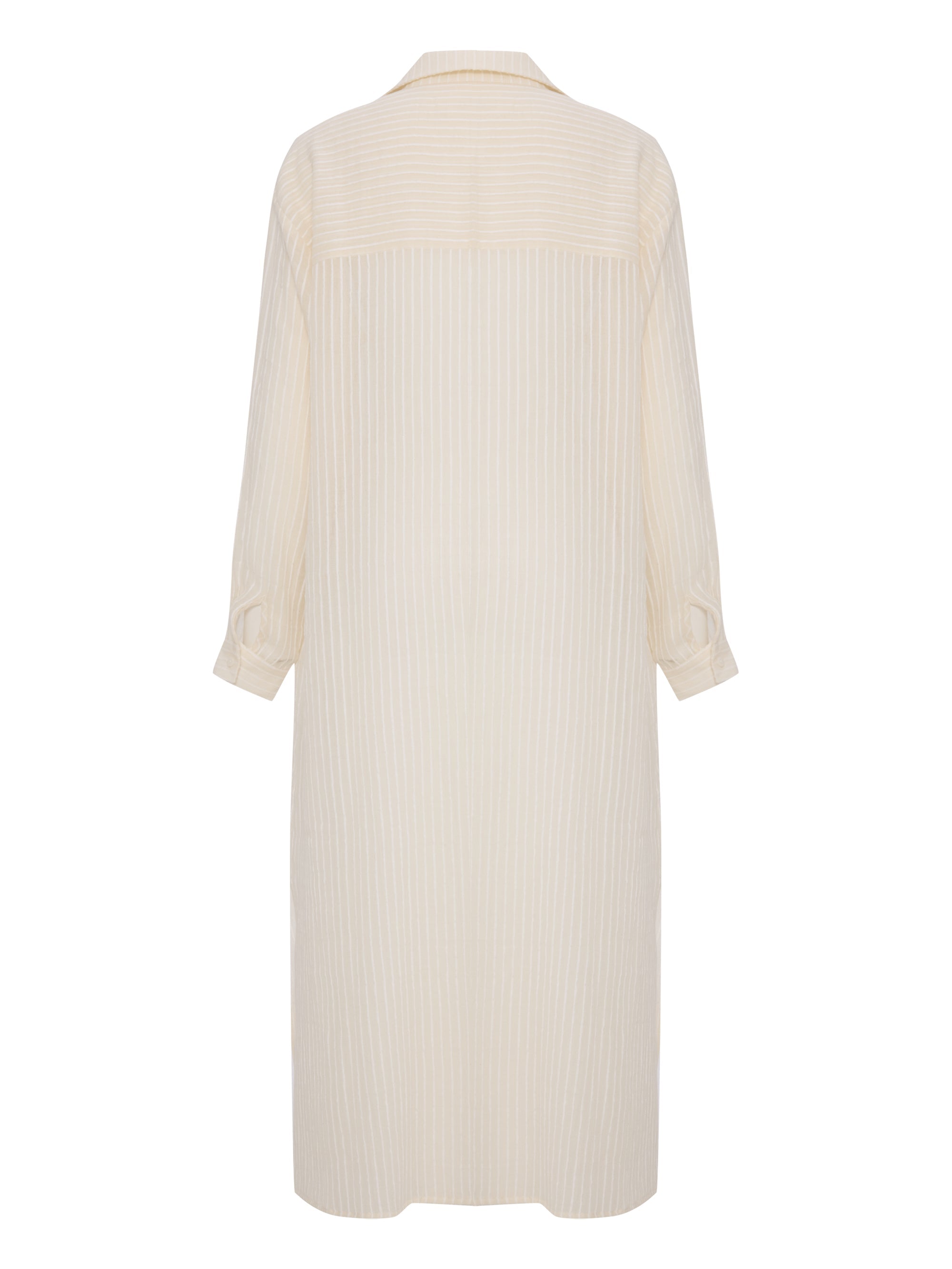 Voyage Shirt Dress - White Stripes - Sumiye Co