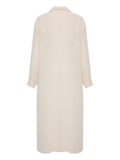 Voyage Shirt Dress - White Stripes - Sumiye Co