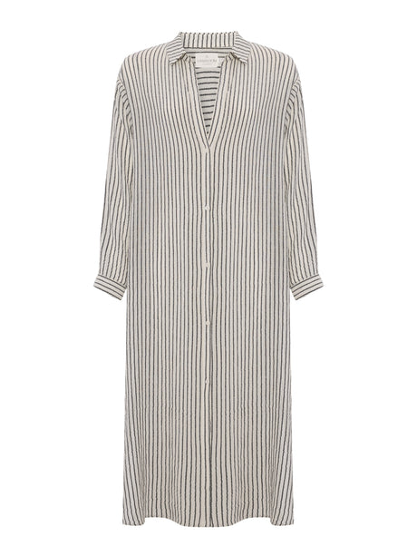 Voyage Shirt Dress - Black Stripes - Sumiye Co