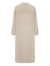 Voyage Shirt Dress - Khaki Green Stripes - Sumiye Co
