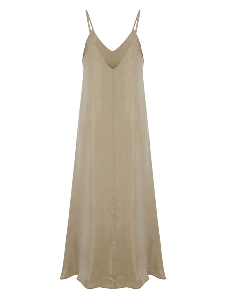 Lucid Flow Maxi Dress - Khaki Green by The Handloom - Sumiye Co