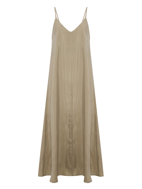 Lucid Flow Maxi Dress - Khaki Green by The Handloom - Sumiye Co