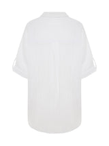 Kaya Oversized Shirt Dress - White - Sumiye Co