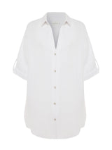 Kaya Oversized Shirt Dress - White - Sumiye Co