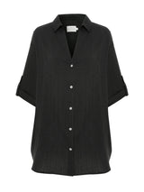 Kaya Oversized Shirt Dress - Charcoal - Sumiye Co