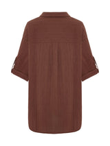 Kaya Oversized Shirt Dress - Terracotta - Sumiye Co