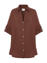 Kaya Oversized Shirt Dress - Terracotta - Sumiye Co