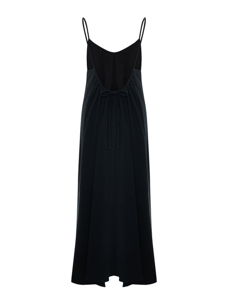 Aura Low Back Maxi Dress - Black - Sumiye Co