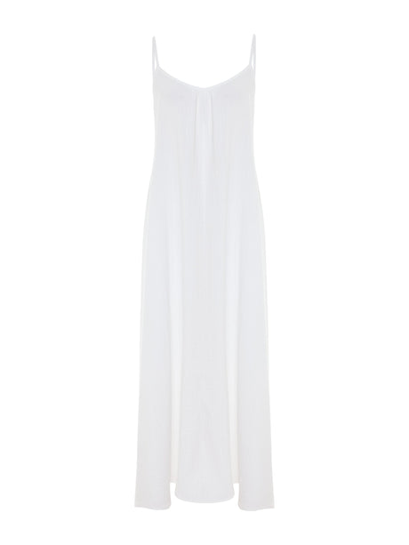 Aura Low Back Maxi Dress - White - Sumiye Co