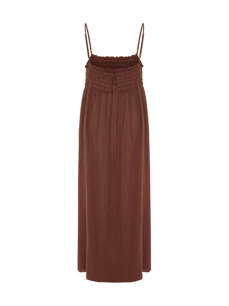 Kaya Smocked Maxi Dress - Terracotta - Sumiye Co