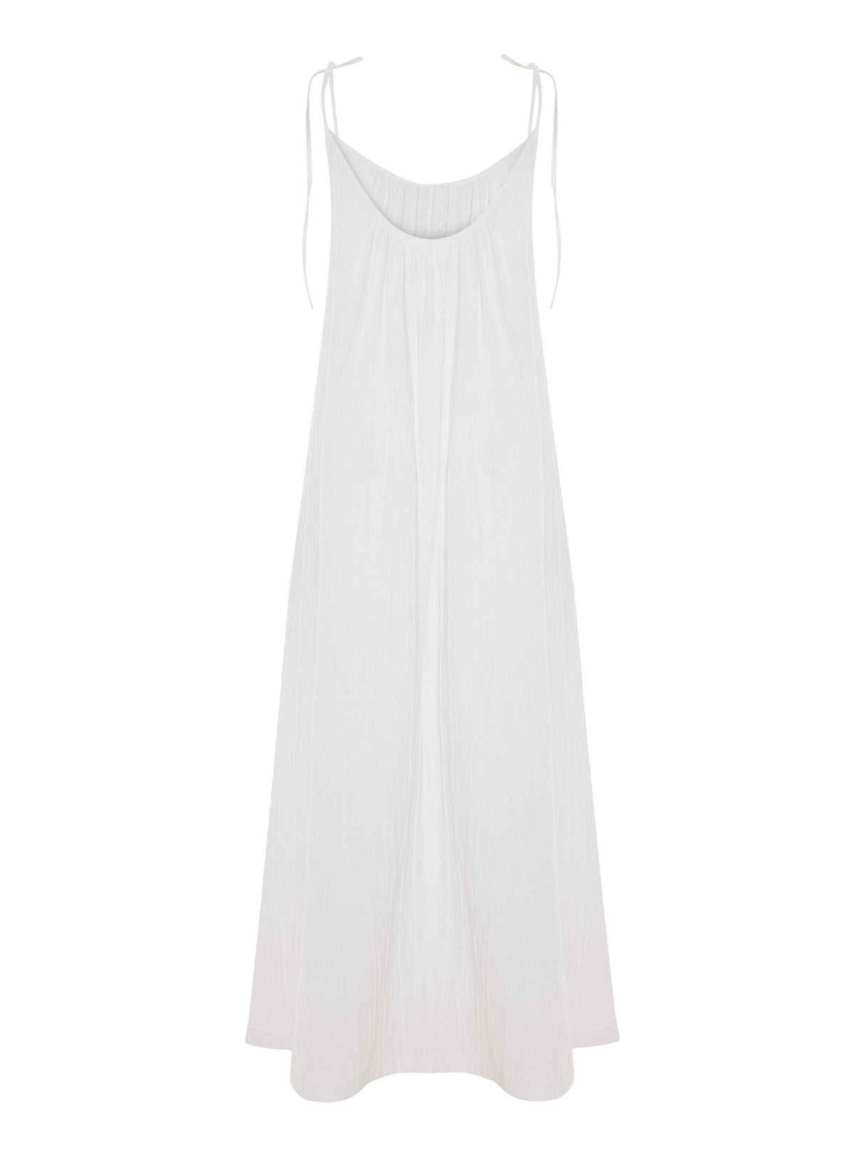 Kaya Tie Strap Maxi Dress - White - Sumiye Co