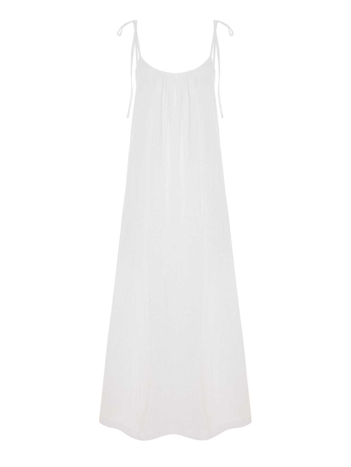 Kaya Tie Strap Maxi Dress - White - Sumiye Co