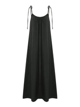 Kaya Tie Strap Maxi Dress - Charcoal - Sumiye Co