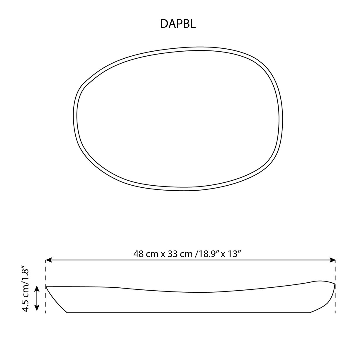 Diagram of a circular object with dimensions labeled