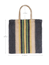 Dora Jute Tote Bag - Multi Navy-3