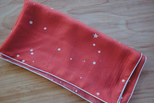 Handmade Scarf | Red Stardust (Silk Charmeuse)-0