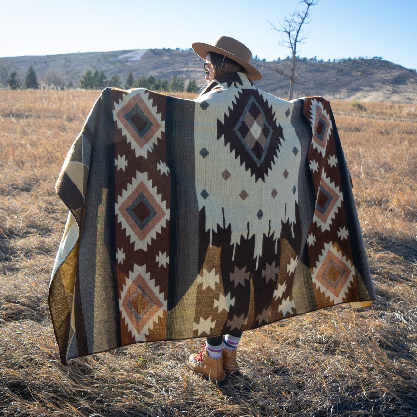 Alpaca Wool Reversible Blanket - Mojave 90" x 78”