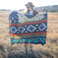 Alpaca Wool Reversible Blanket - Ocean Breeze 90" x 78” - Sumiye Co