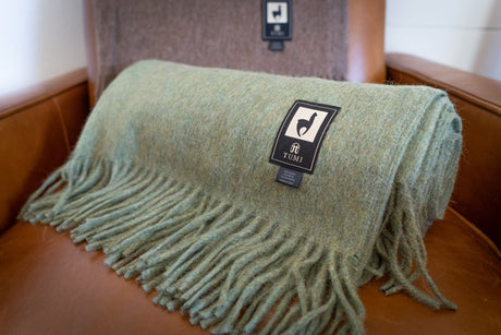 Alpaca Wool Throw Blanket - Solid Colors 72" x 56" - Sumiye Co