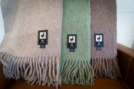 Alpaca Wool Throw Blanket - Solid Colors 72" x 56" - Sumiye Co
