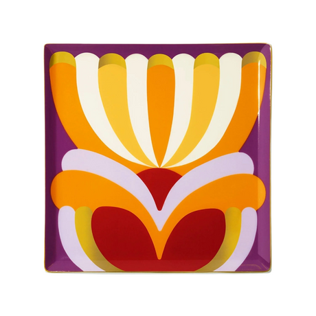 Decorative plate with colorful abstract design on a white background