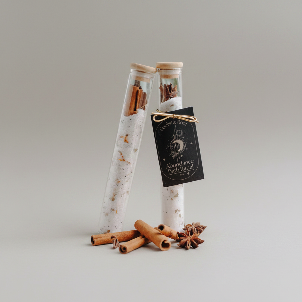 Two glass tubes with cinnamon sticks and star anise on a gray background