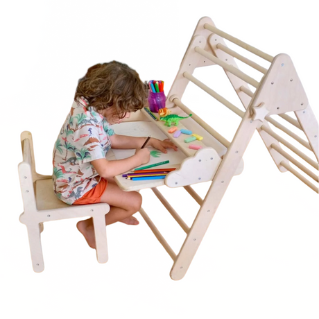 Versatile Montessori Climbing Set with Folding Table and Chair - Sumiye Co
