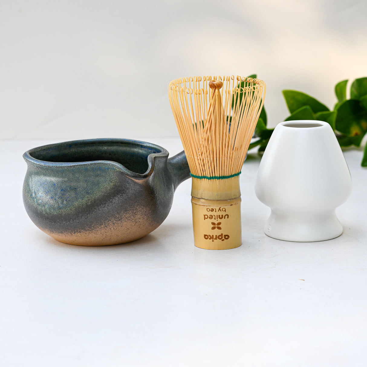 Blue Spouted Ceramic Matcha Bowl by Aprika Life - Sumiye Co
