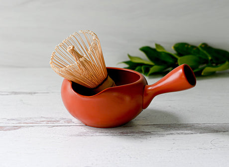 Red Flowers Matcha Bowl with Spout Set | Tea Ceremony - Sumiye Co