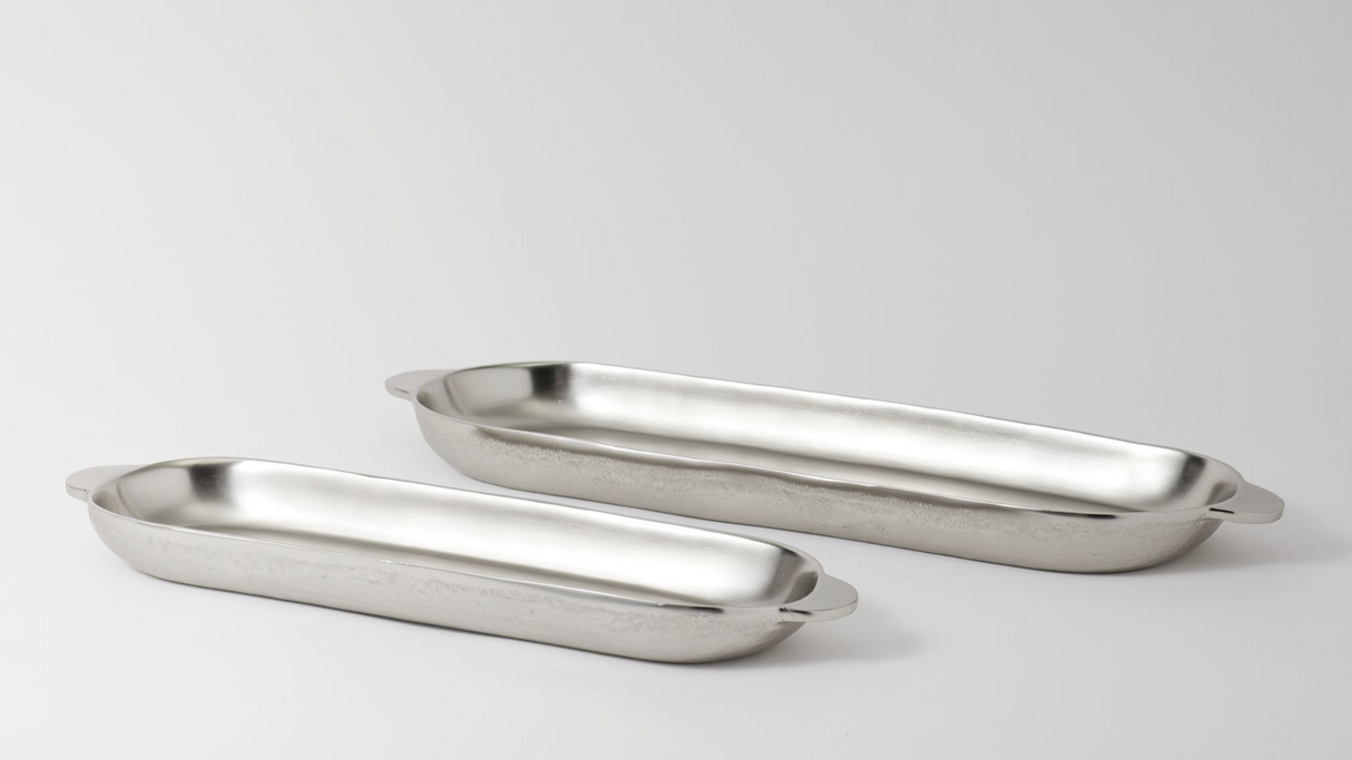 Nickel Long Trays Set of 2