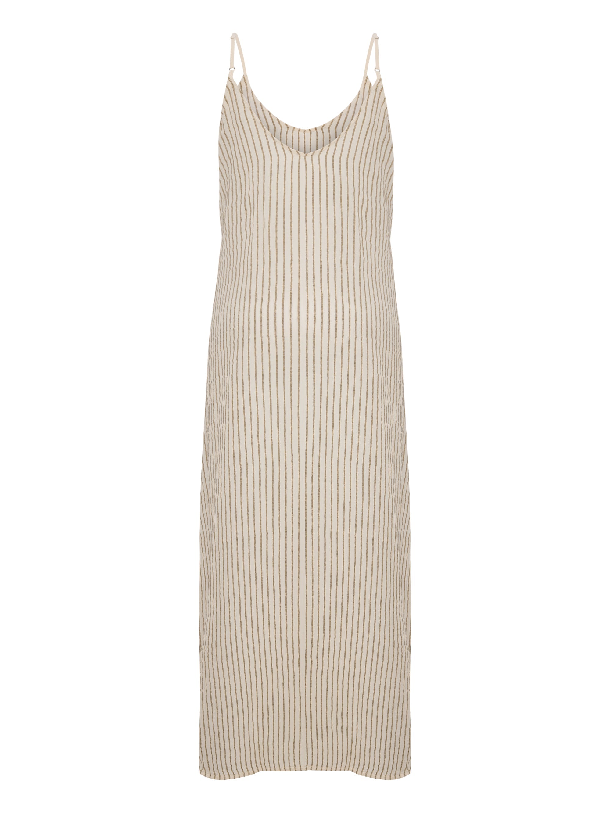 Yaz Dress - Khaki Green Stripes - Sumiye Co