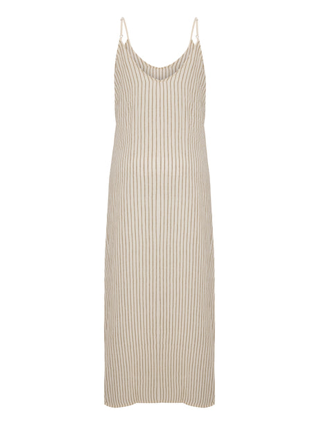Yaz Dress - Khaki Green Stripes - Sumiye Co