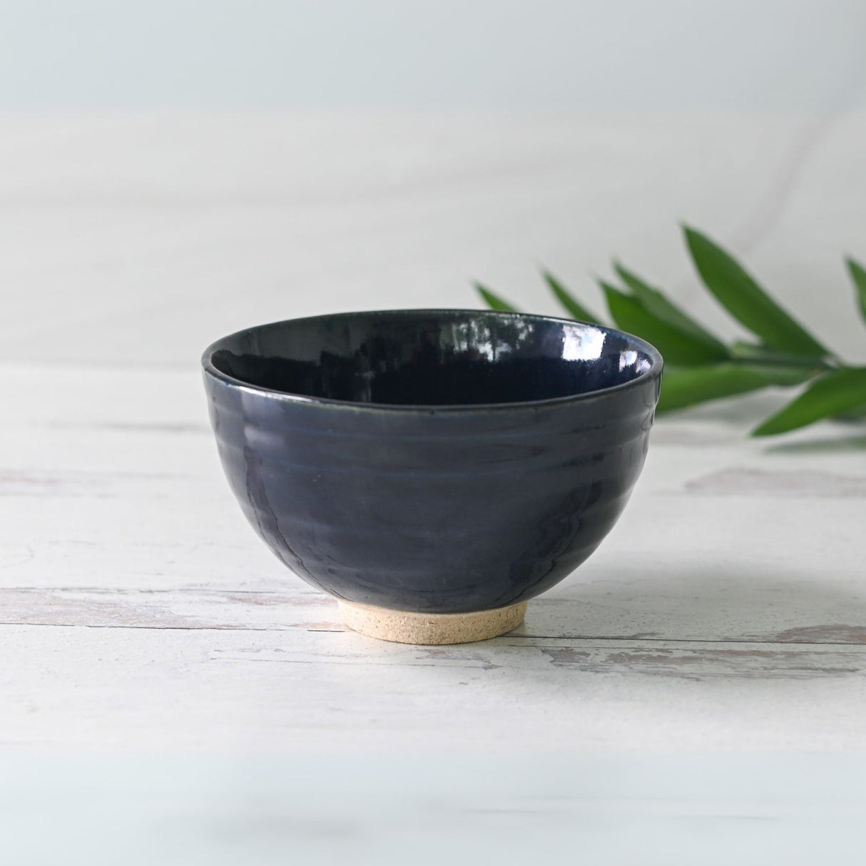Dark Navy Blue Ceramic Matcha Bowl, Bamboo Matcha Whisk, Whisk Holder & Organic Japanese Matcha Set