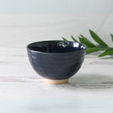 Dark Navy Blue Ceramic Matcha Bowl, Bamboo Matcha Whisk, Whisk Holder & Organic Japanese Matcha Set