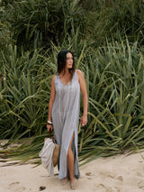 Day Break Dress - Navy With Stripes - Sumiye Co