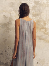 Day Break Dress - Navy With Stripes - Sumiye Co