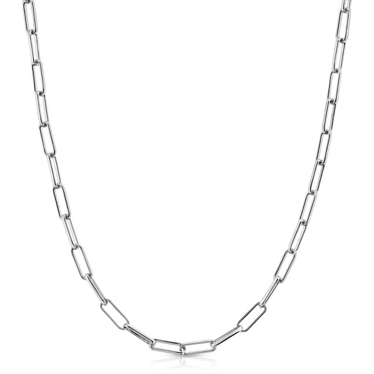 4mm Elongated Link Silver Chain