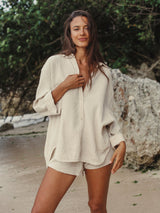 Echo Maxi Shirt - Oatmeal - Sumiye Co