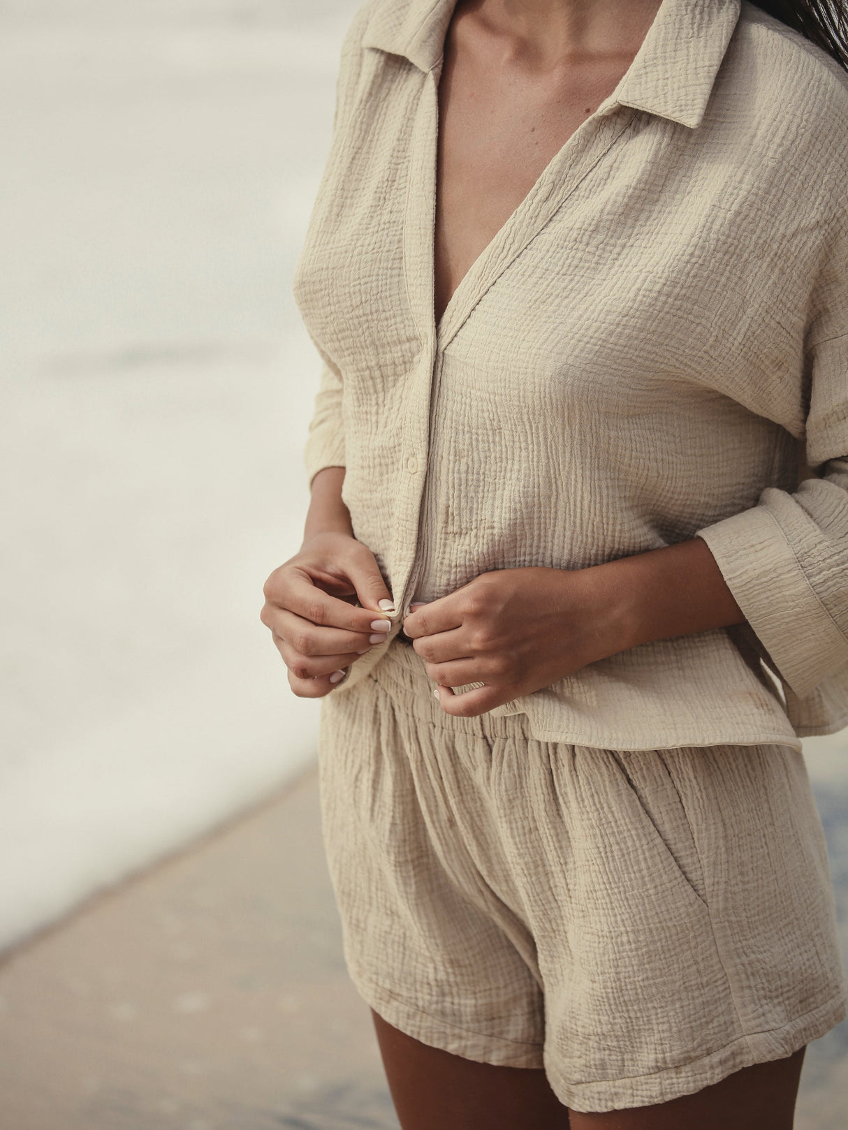 Echo Mini Shirt - Oatmeal - Sumiye Co